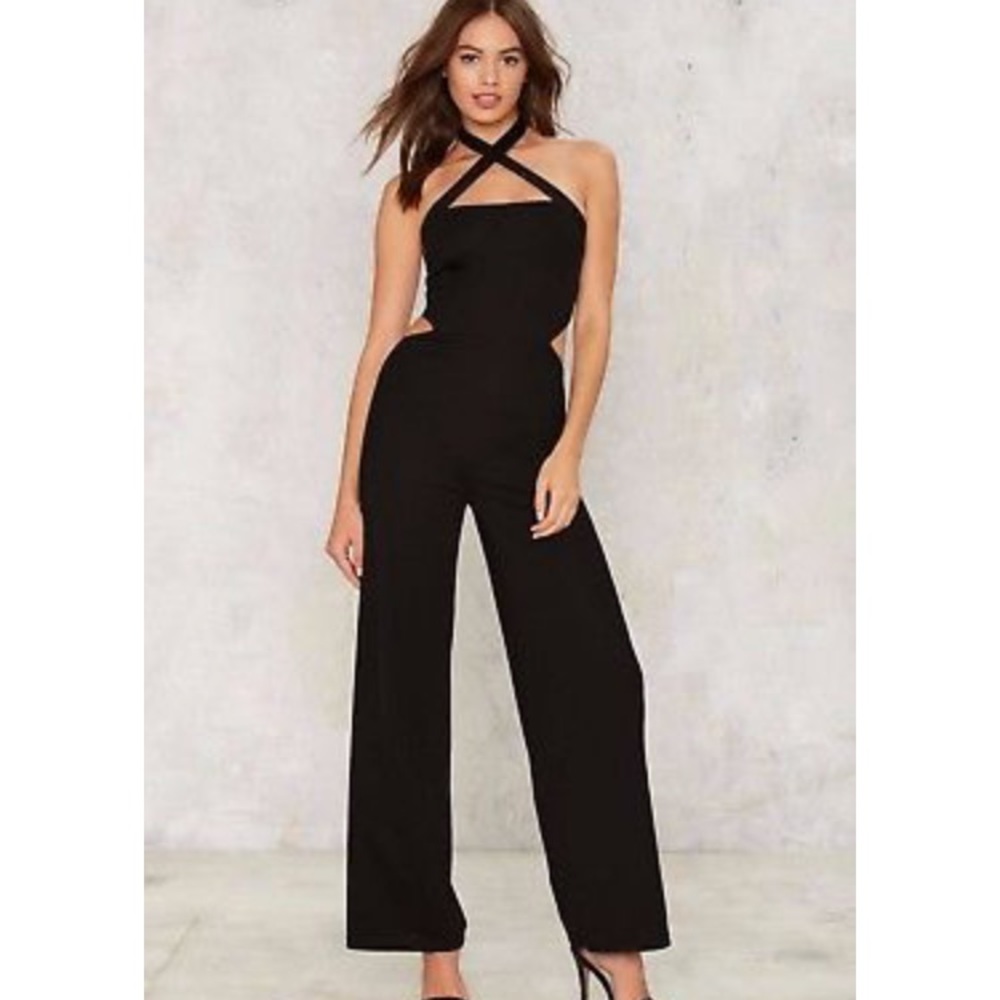 Nasty Gal Black Cut Out Jumpsuit